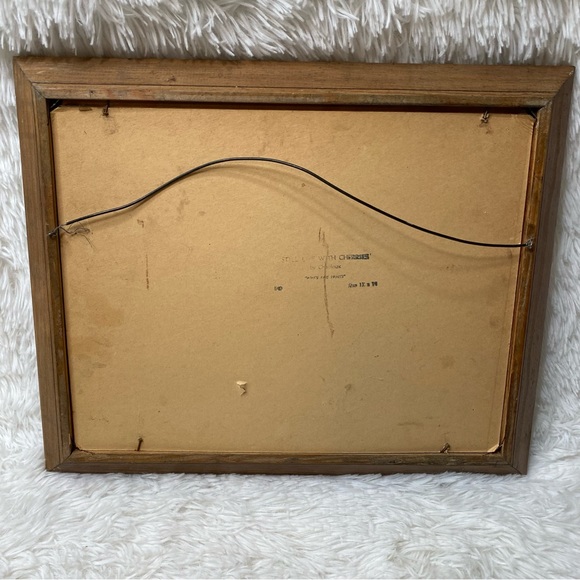 Reserved Vintage “Still Life With Cherries” Robert Chailloux Still Life Framed - Picture 7 of 9